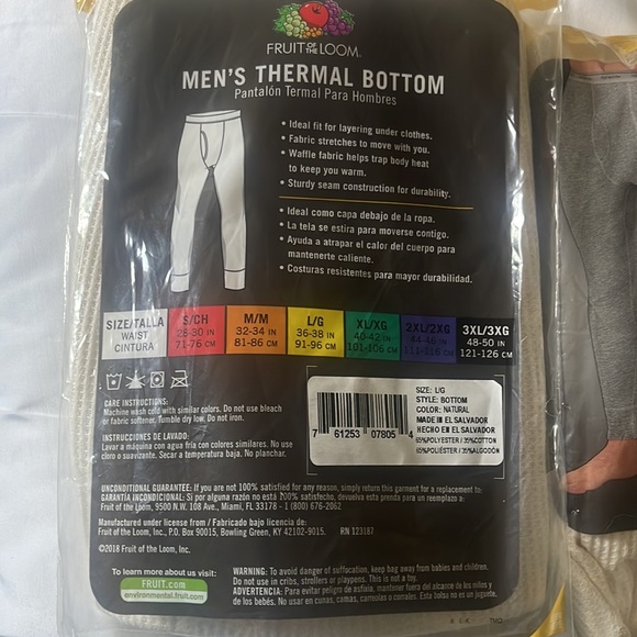 Fruit of the loom thermal bottoms - Picture 2 of 3